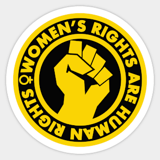 Women's Rights are Human Rights (yellow inverse) Sticker